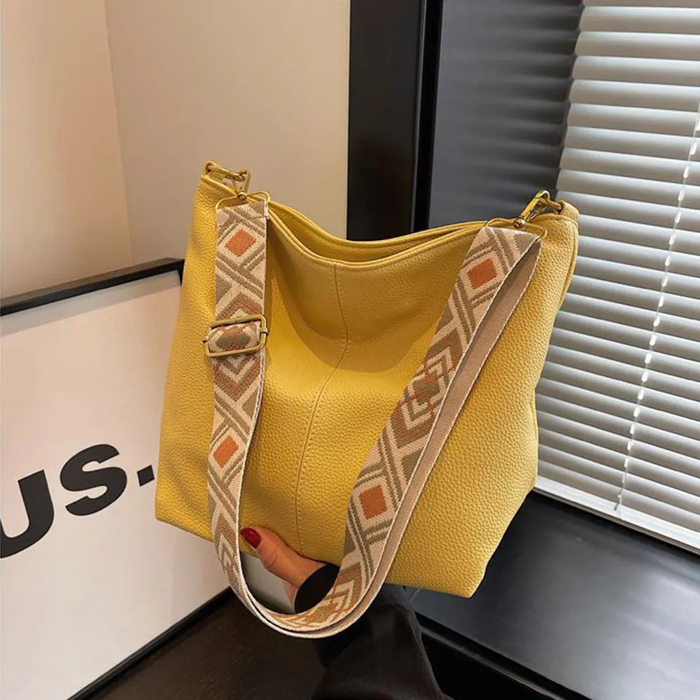 Women's Fashionable Solid Color Tote Bag, Casual Versatile Zipper Shoulder Bag for Daily Used, Trendy All-match Commuter Bag