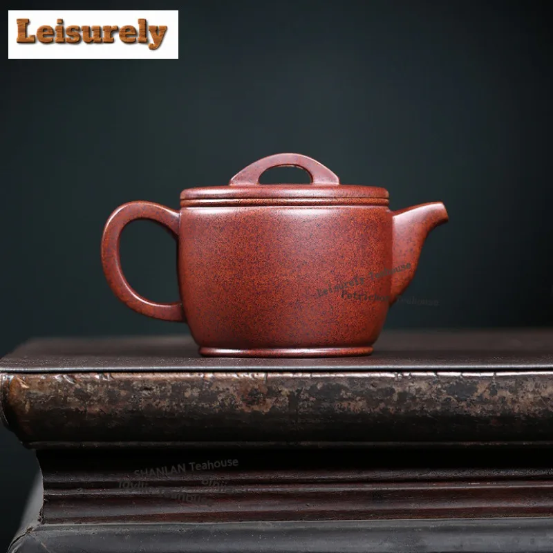 410ml Yixing Purple Clay Teapots Artists Handmade Large Caliber Pot Raw Ore The Keel Gold Sand Tea Soaking Kettle Zisha Tea Set