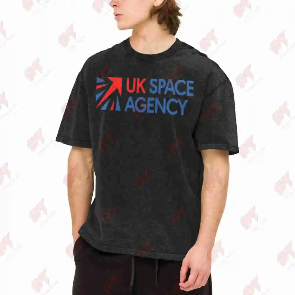 UK Space Agency UKSA Vintage Washed Tee Pure Cotton T-Shirt