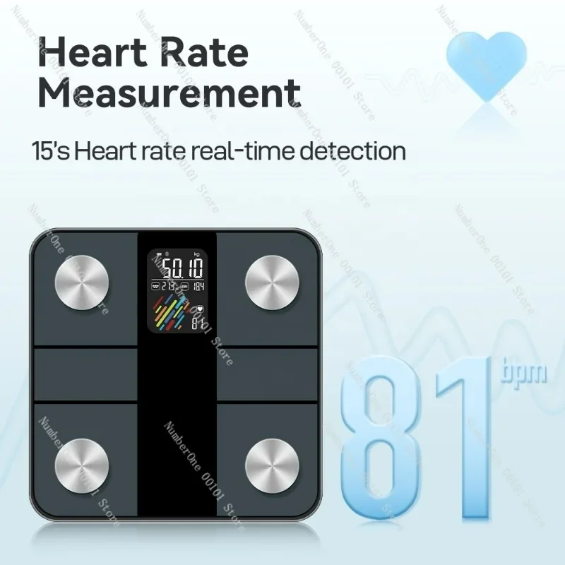 Multi Functional Home Healthy Electronic Smart Scale VA Screen Heart Rate Body Fat Scale Connected App