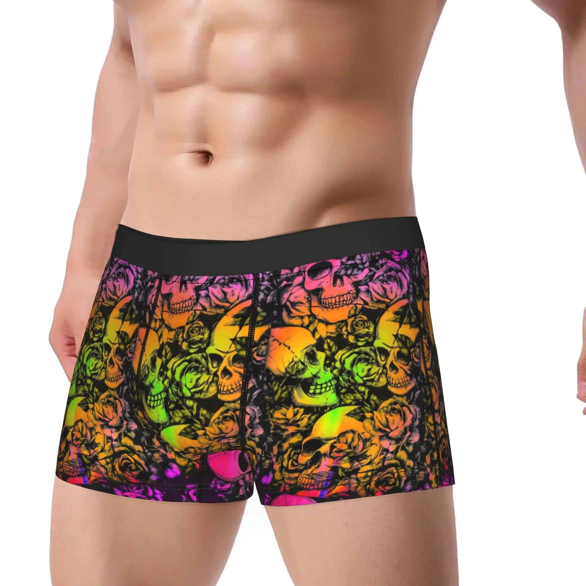 Trippy Skull Graffiti Underwear  Pattern Boxershorts Hot Sale Men's Panties Funny Shorts Briefs Birthday Gift