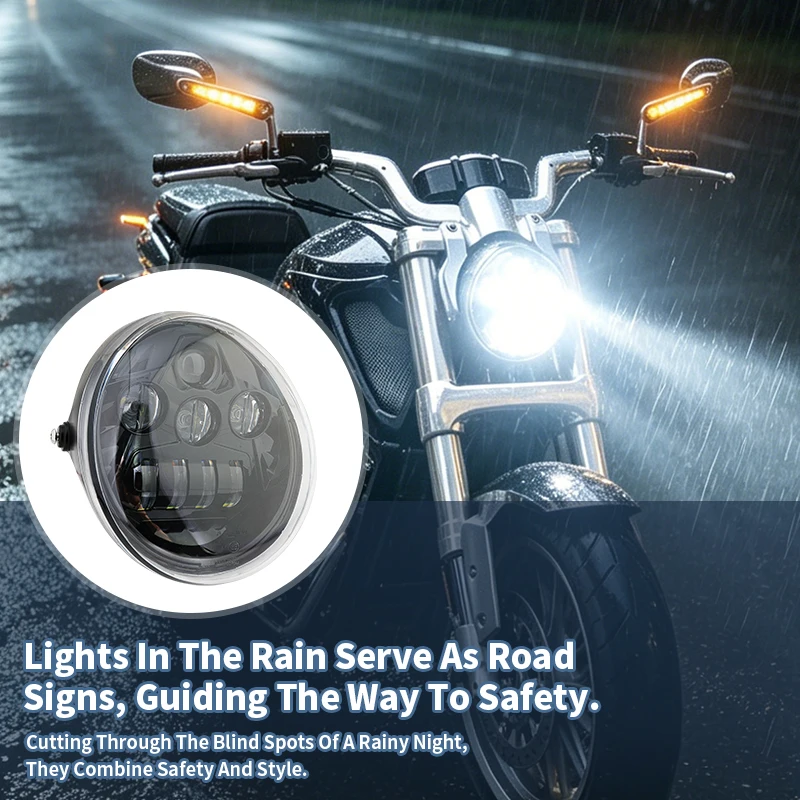 LED Front Headlight HI/Low Beam Motorcycle Headlamp For Harley V-Rod VRSC VRSCF VRSCR 2002-2017