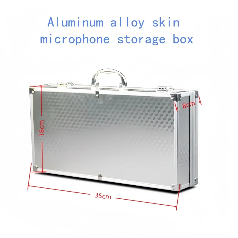 2-Pack Handheld Microphone Aluminum Case, 1 Wireless Microphone Storage Box, Portable Microphone Carrying Case for Performances, Microphone Storage Box, Wireless Microphone Flight Case, Aluminum Alloy Microphone Case, Ktv Microphone Storage Box.