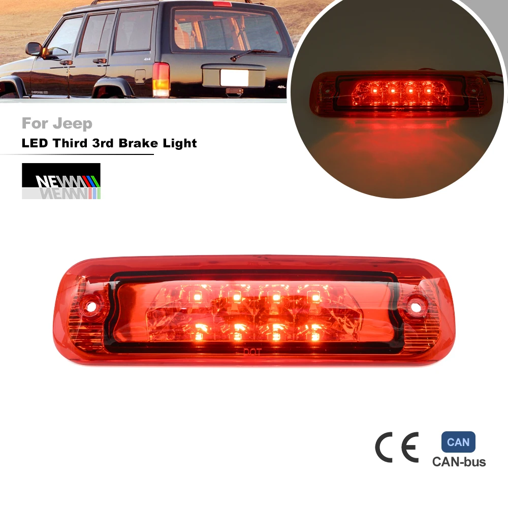 

Третий стоп-сигнал XJ, замена для Jeep Cherokee XJ 1997 1998 1999 2000 2001, светодиодный третий дополнительный стоп-сигнал с высоким креплением