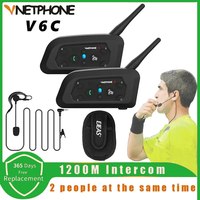 Vnetphone V6C Motorcycle Helmet Headset Intercom Full-Duplex 1200m Football Referee Interphone Arbitration Bluetooth Earphone