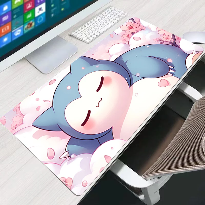 

Коврик для мыши Pokemon Snorlax, профессиональный игровой коврик для киберспорта, с резиновым краем, увеличенный, для геймеров, для мыши и клавиатуры