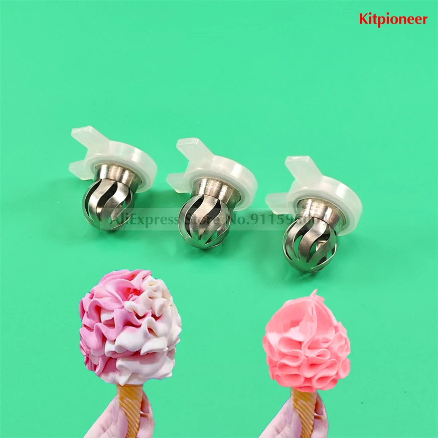 29MM Inner Diameter lce Cream Machine Parts Universal Modeling Cap For Ice Cream pattern Nozzle Accessories 3Pcs