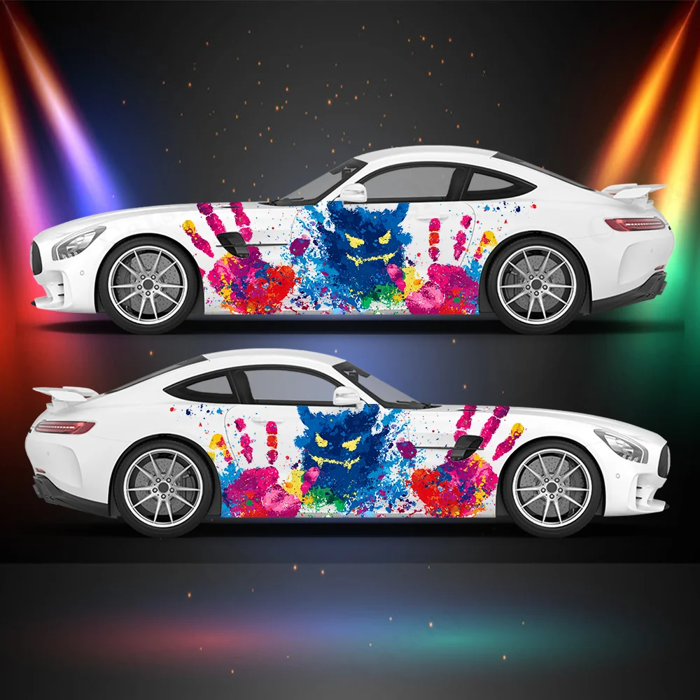 

Palm Print Skeleton Demon Color Smoke Car Vinyl Wraps Decal Anti Scratch Sticker Suitable for Trucks SUV Decor Auto Accessories