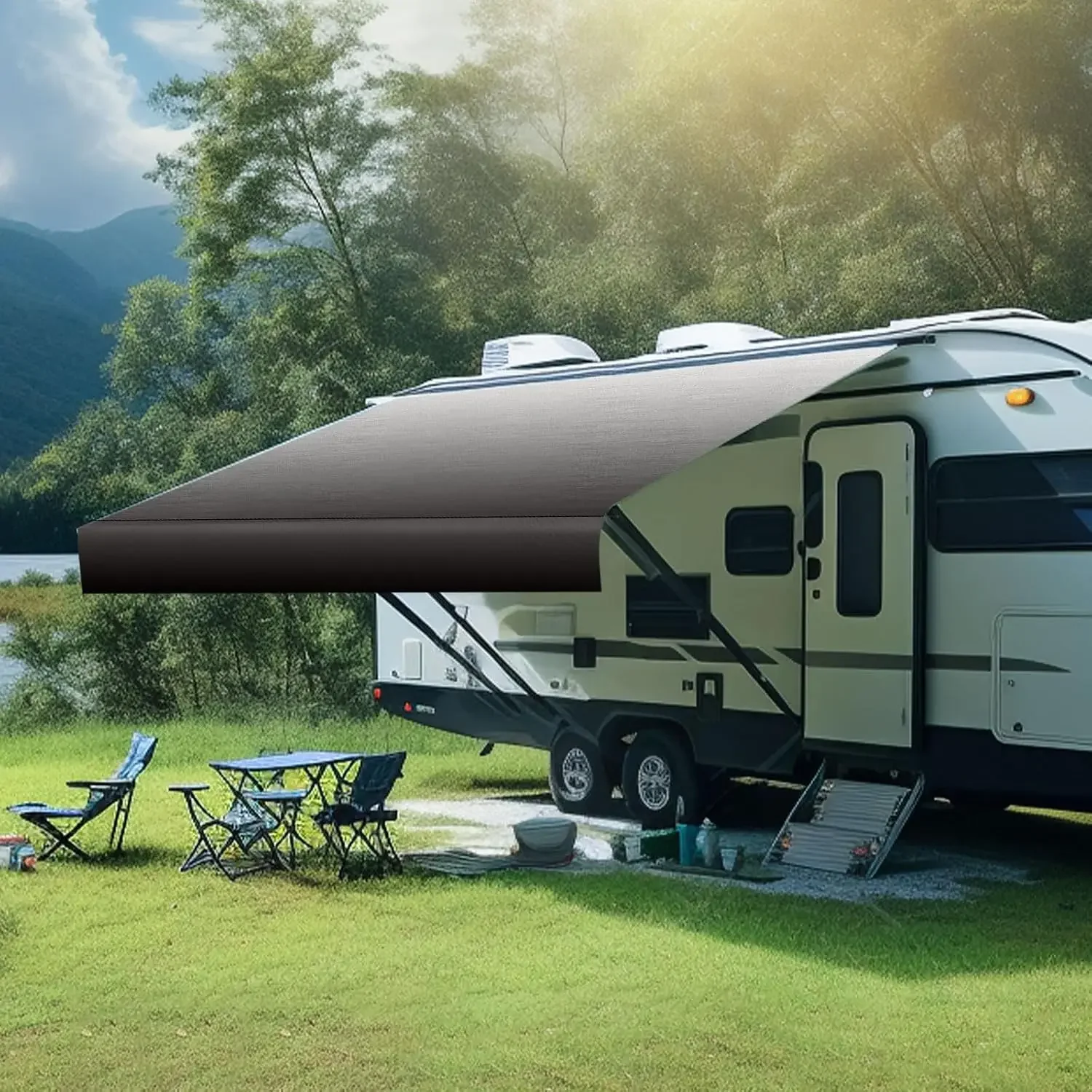 BestsellingUSA Stock 18FT RV Awning Fabric Replacement 18'(Fabric 17'2