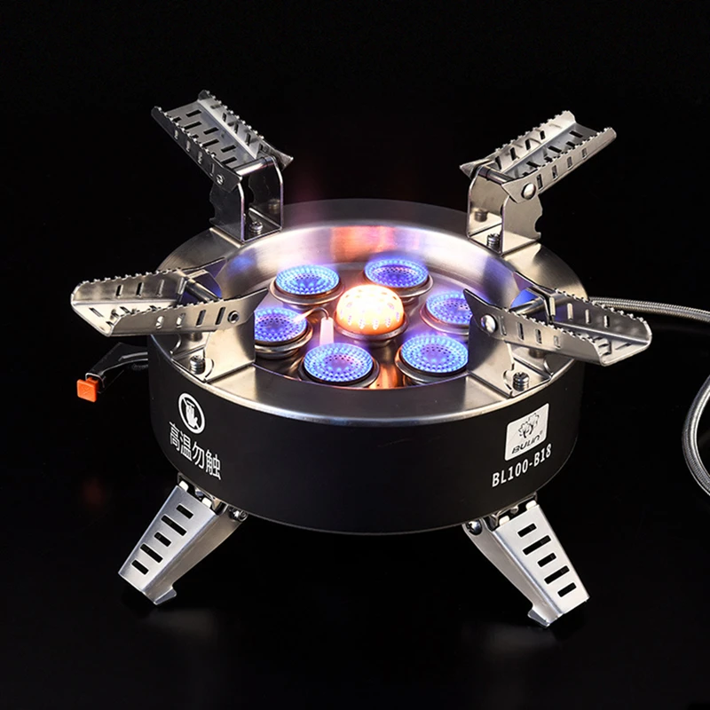 

7 Core Strong Fire Camping Gas Stove Tourist Burner Portable Outdoor Stoves Folding Picnic Gas Cooker Hiking Cooking Supplies