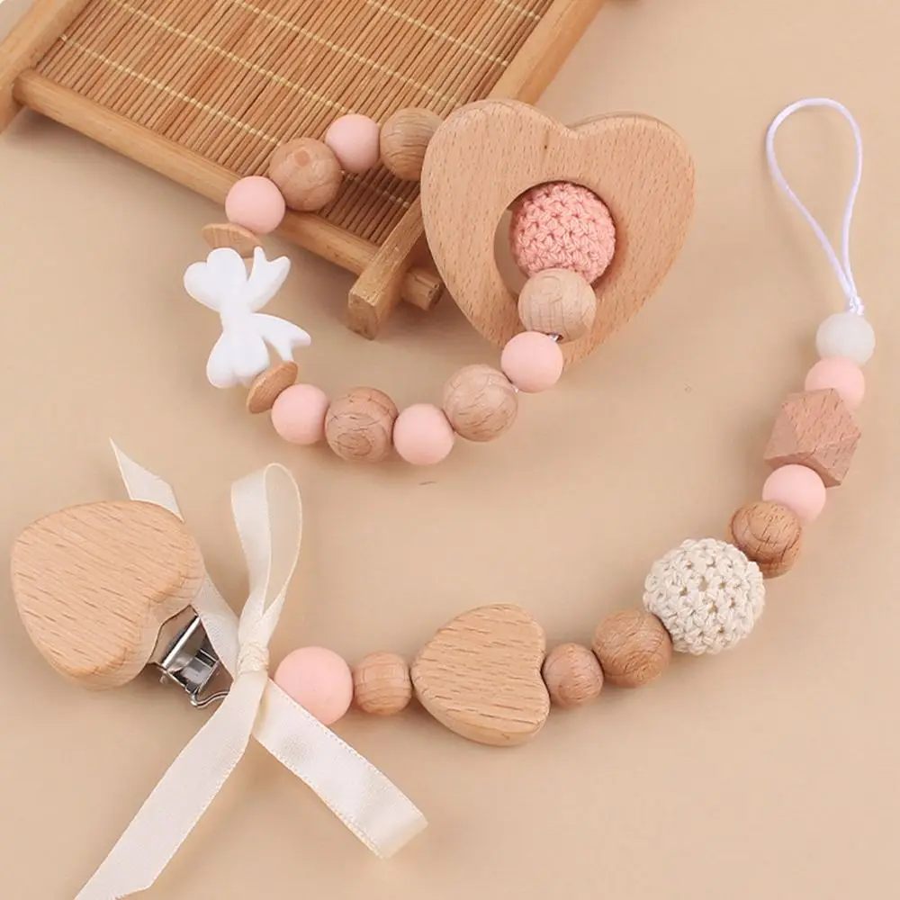 Anti-lost Baby Pacifier Chain Handmade Adjustable Teething Pacifier Chains Silicone Teether Toys Straps Pacifier Holder Chain