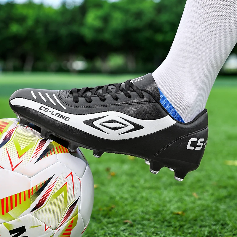

New Men Football Boots Breathable Professional Soccer Shoes Turf Outdoor Non-slip Long Spikes Adult Ultralight Training Futsal