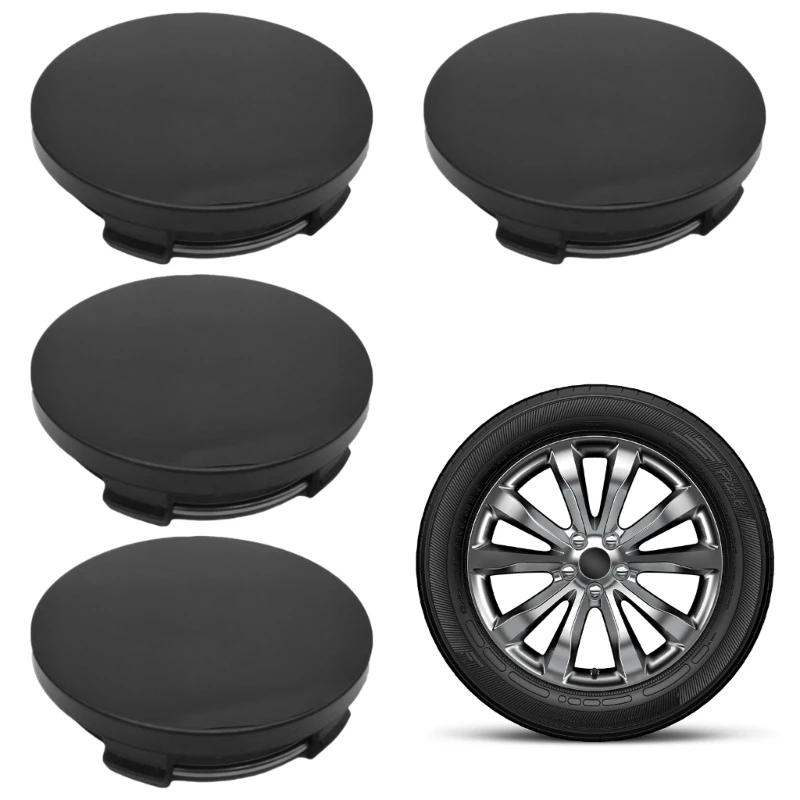 Car Wheel Hub Center Caps with 60mm Diameter Anti Falling Designs Wheel Hub Center Covers 2 Color for Option 4pcs for Car