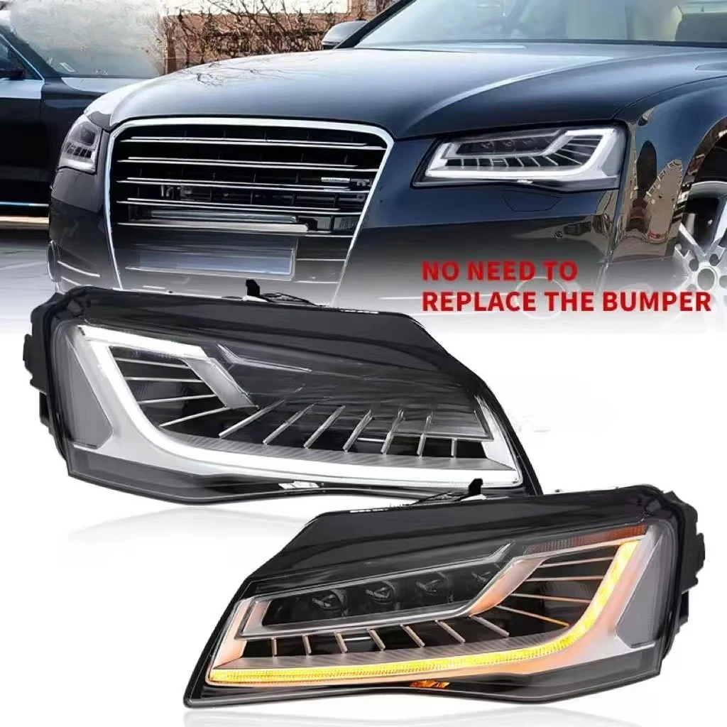 

JUSHUN Headlamp Assembly for A8 2011-2013 Eye of Horus Upgrade Headlights Turn signal DOT and E Mark Certification