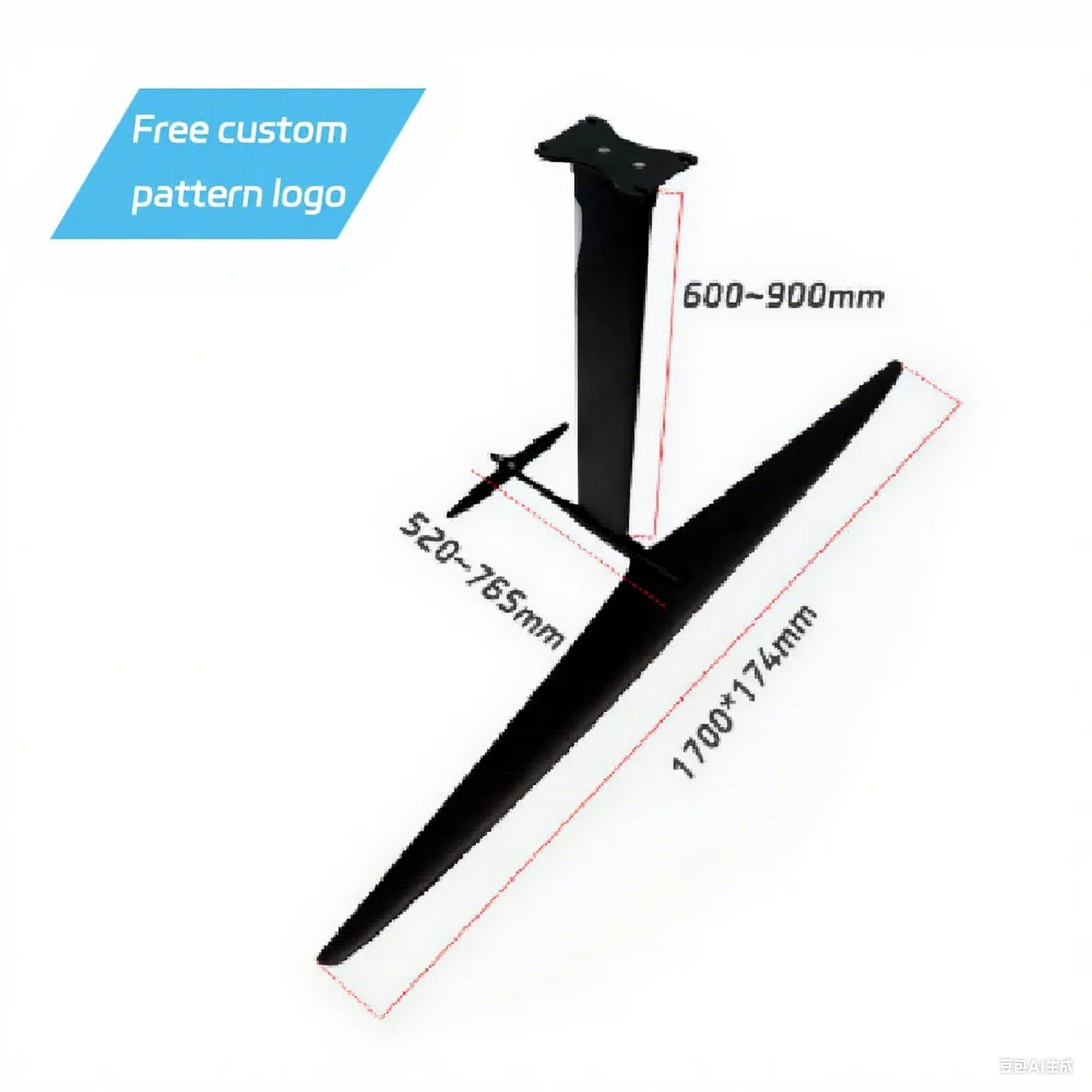 Professional 1700mm Carbon Fiber Hydrofoil Set For Surfing And Sailing With CE Certification Hydrofoil