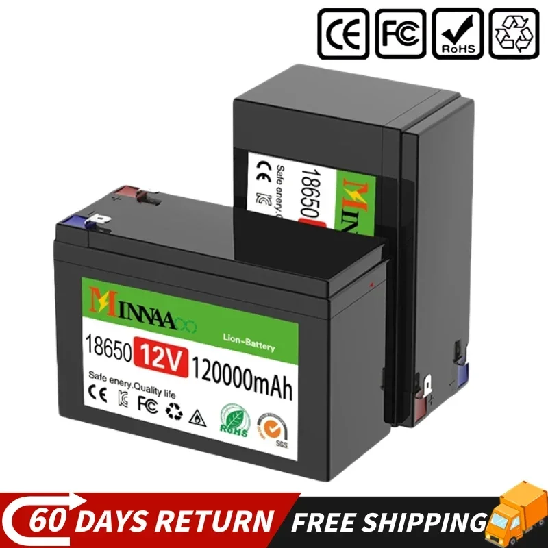 

12V 120Ah Lithium LiFePO4 Deep Cycle Battery, 4000+ Cycles Rechargeable Battery for Solar/Wind Power,Small UPS,Lighting,and More