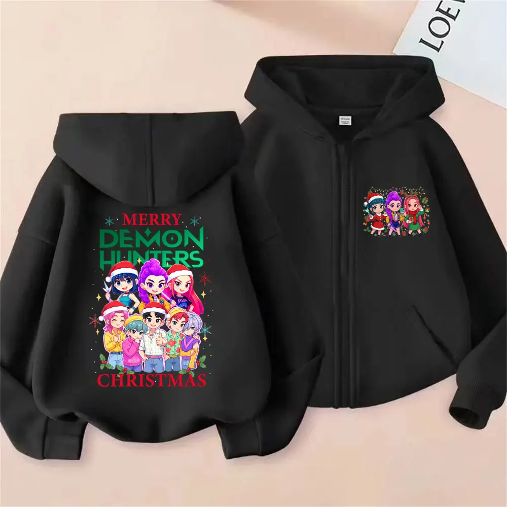 

Movie Kpop Demon Hunters Saja Boys Rumi Mira Zoey Zipper Hoodie Men Women Christmas Sytle Zip Up Jacket Unisex Casual Hoodies