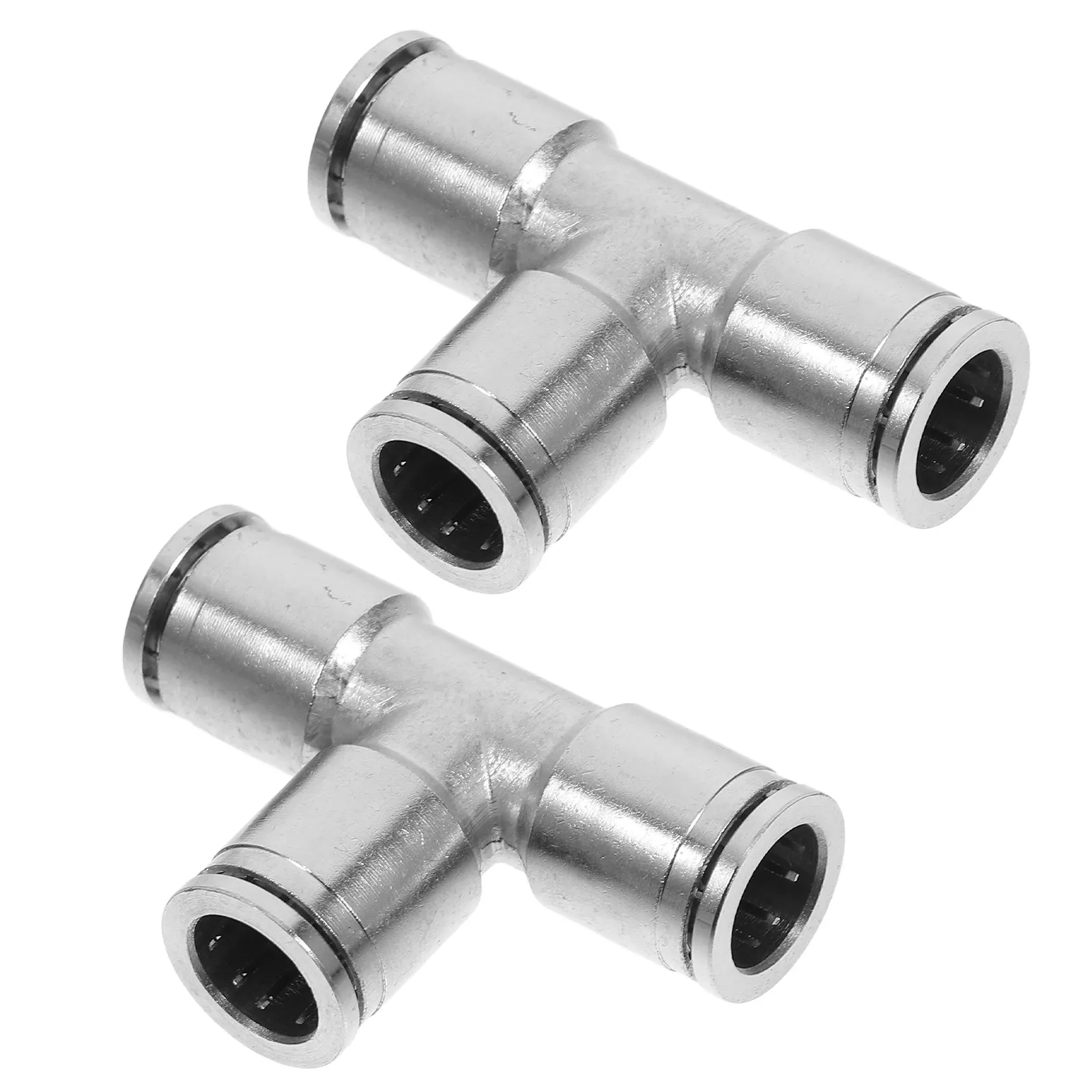 2pcs Copper Air Hose Fittings Tee Shape Quick Connect Pneumatic Connectors Three Way Joint For Air Hose Connection Replacement - view 3