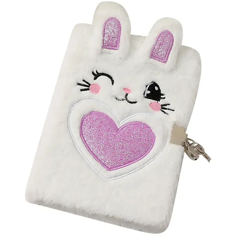 

Записываемый плюшевый блокнот, запираемый плюшевый дневник с мультяшным кроликом для студентов, запираемый дневник, утолщенный портативный блокнот для ежедневного обучения, новинка 2024