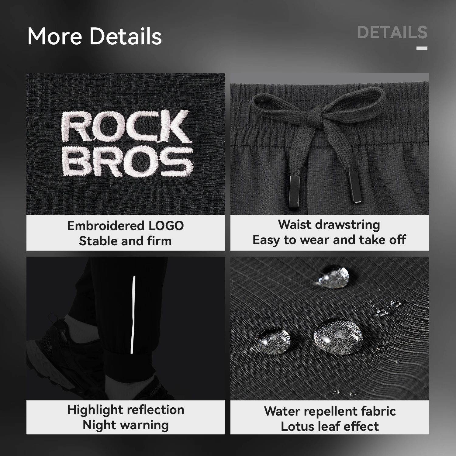 ROCKBROS Casual Pants Leisure Sports Fleece Pants Windproof Long Trousers Wear-resistant Loose Design Trouser Warm Pant