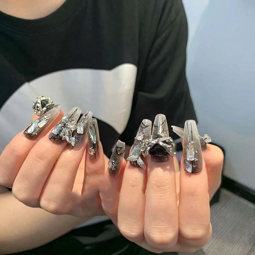 5Pcs/set Nail Supplies Halloween Heart Nail Decorations Nail Art Charms Manicure Material Halloween Heart Nail Accessories Alloy