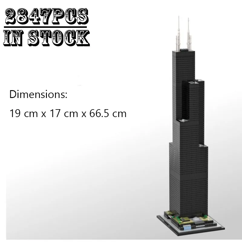 MOC-127024 Building block Willis Mansion 1:800 scale skyscraper creative assembly toy birthday Christmas boy gifts