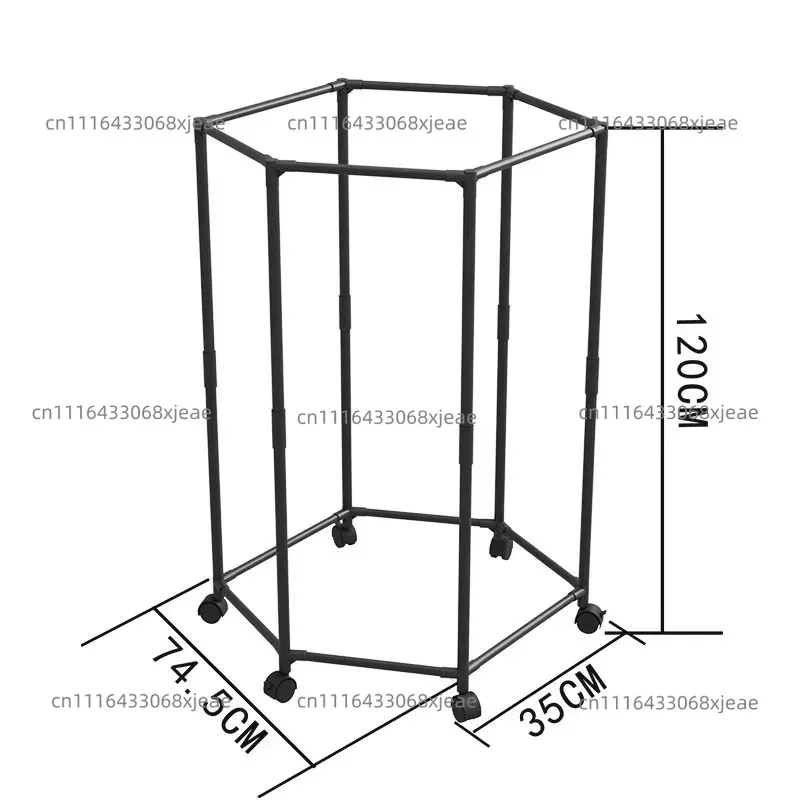 Simple and Convenient Hexagonal Rotating Floor Hanger Indoor Drying Movable Coat Rack