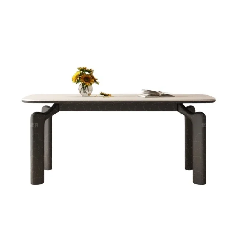 

Slate dining table household small apartment dining table 2025 new modern simple rectangular table