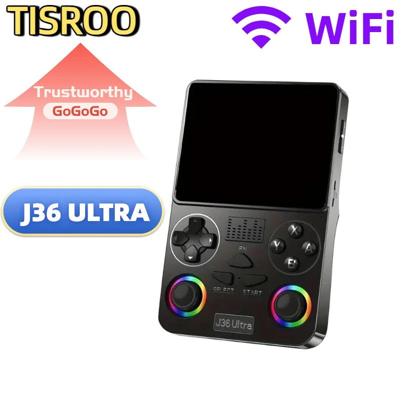 

Tisroo J36+Wi-Fi может быть подключен к Интернете или использованию в качестве автономного устройства, портативная игровая консоль в стиле ретро, поддерживает несколько ретро-эмуляторов — используют зарядку USB-C, портативную игровую консоль в стиле ретро