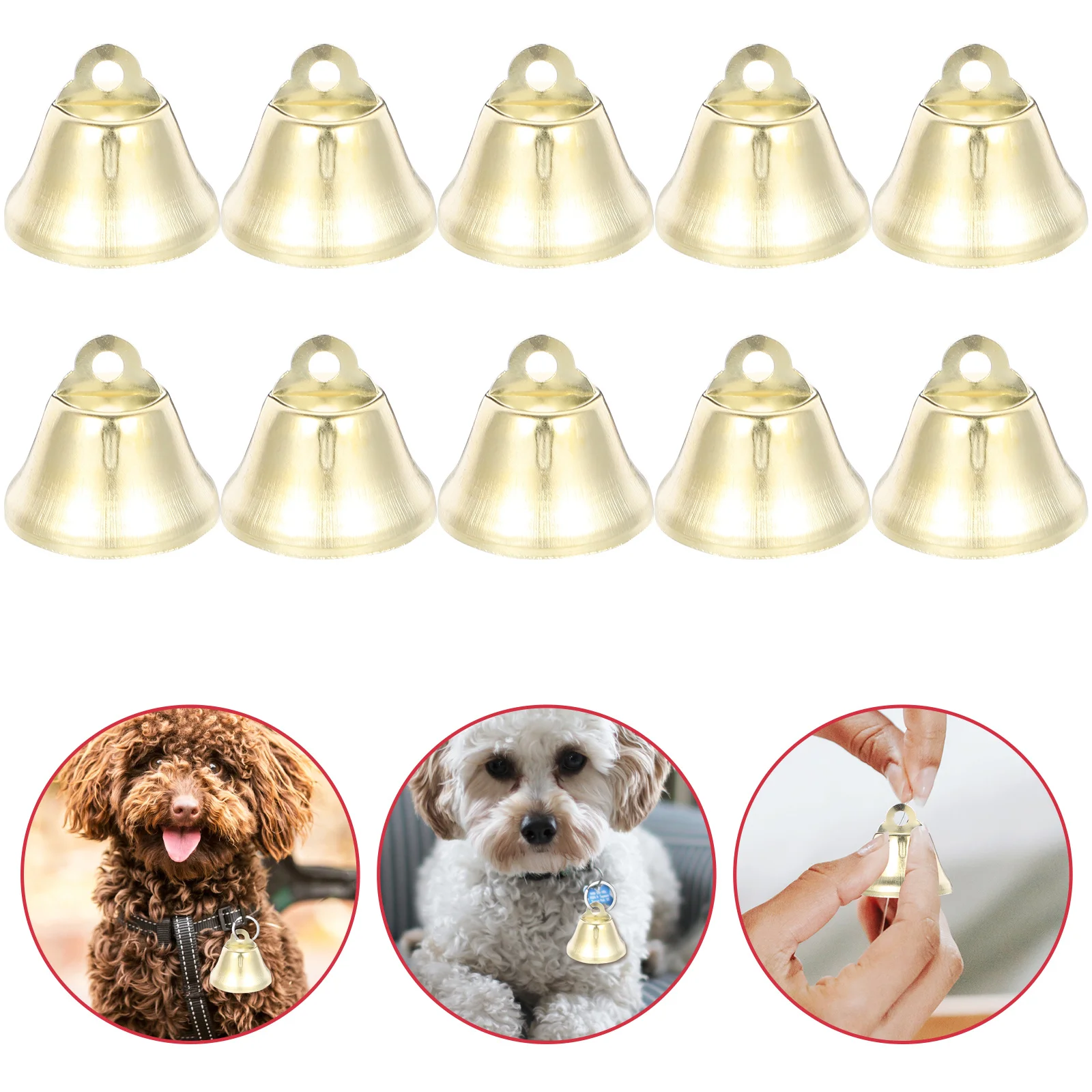 

100Pcs Pet Hanging Jingle Bells Small Mini Copper Metal Bells for Christmas Wedding Party Crafts 26mm Hanging Bell