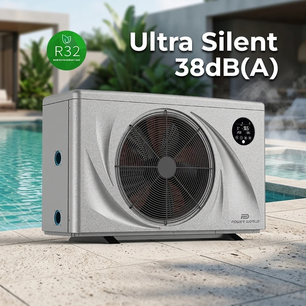 China Air to Water Swimming Pool Heat Pump 60Hz R32 Hybrid AC/DC Solar Household & Hotel Use Inverter Technology 2-Year Warranty