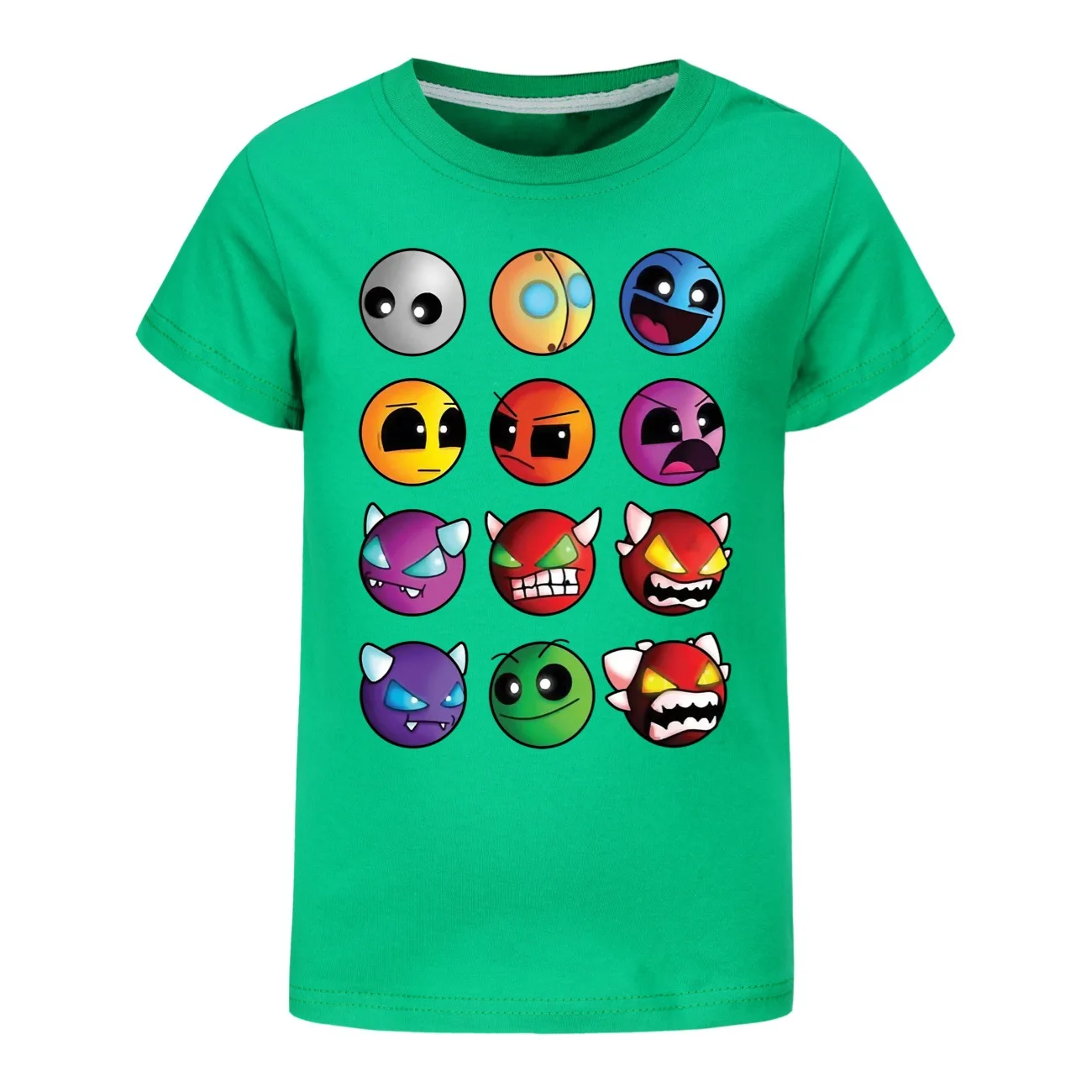 Geometry Dash Clothes Baby Girls Cotton T-Shirts Kids Cube Gaming Tshirts Boys Casual Short Sleeve Tops Children Summer Clothing