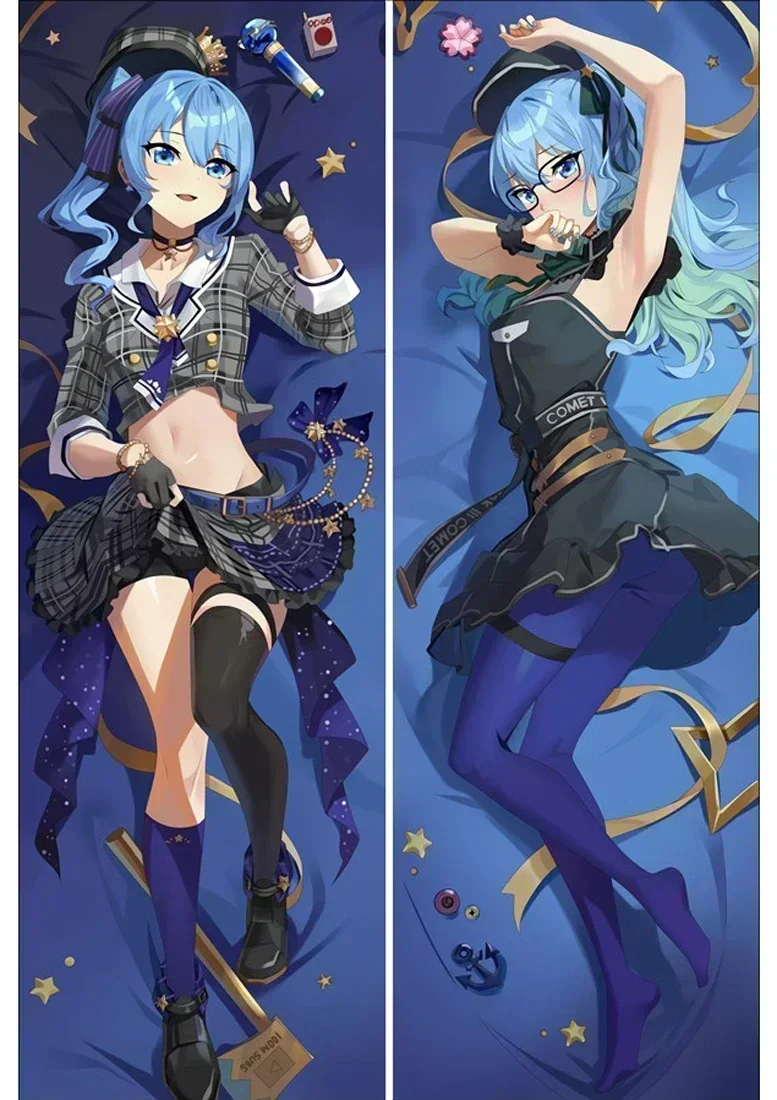 

Декоративная подушка в стиле аниме, двойная наволочка Hoshimati Suisei Dakimakura Waifu с обнимающимся рисунком по бокам, подарок