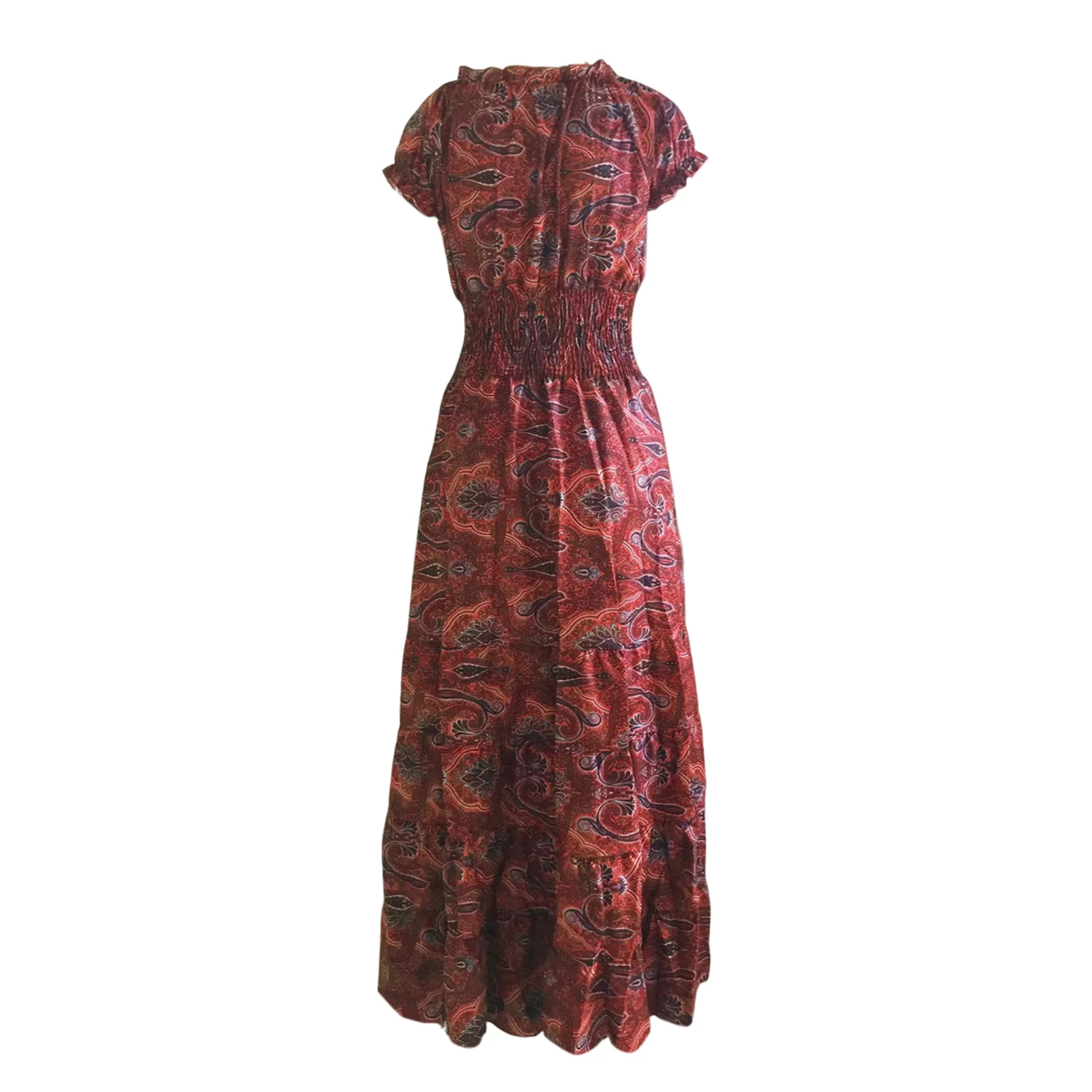 Women Vintage Long Dresses V Neck  Bohemian Beach Sundress Great Gift for Your Lover Girlfriend