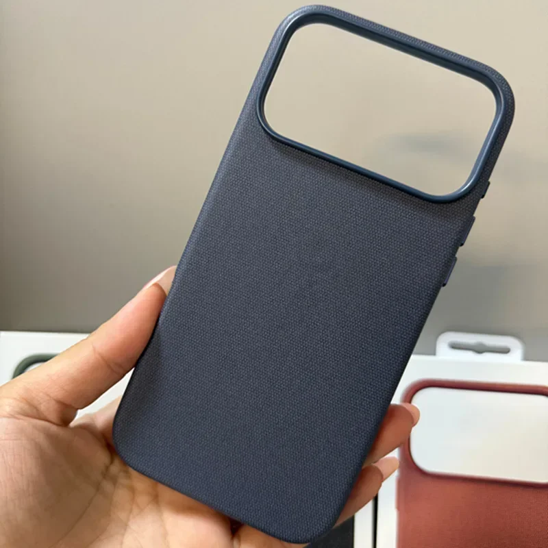 

Ultra Thin Solid Color Cloth Pattern PC for Magsafe Case for IPhone 17 Pro Max 17 Pro Wireless Charging Camera Cover NO Box