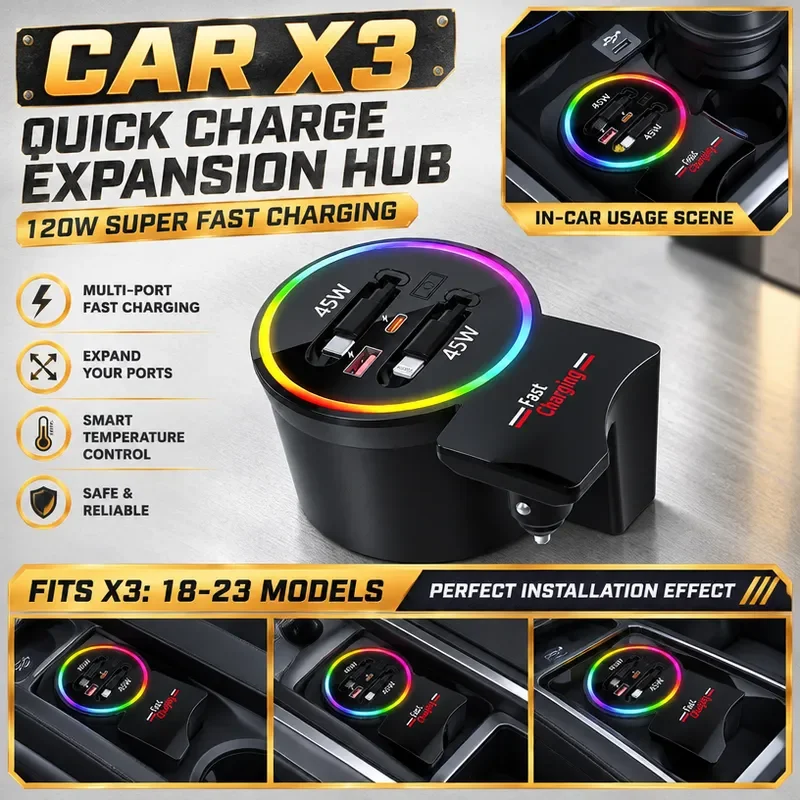 For BMW X3 IX3 X4 X4 M Super Fast Charging Ambient Light Docking Station Interior Modification Parts