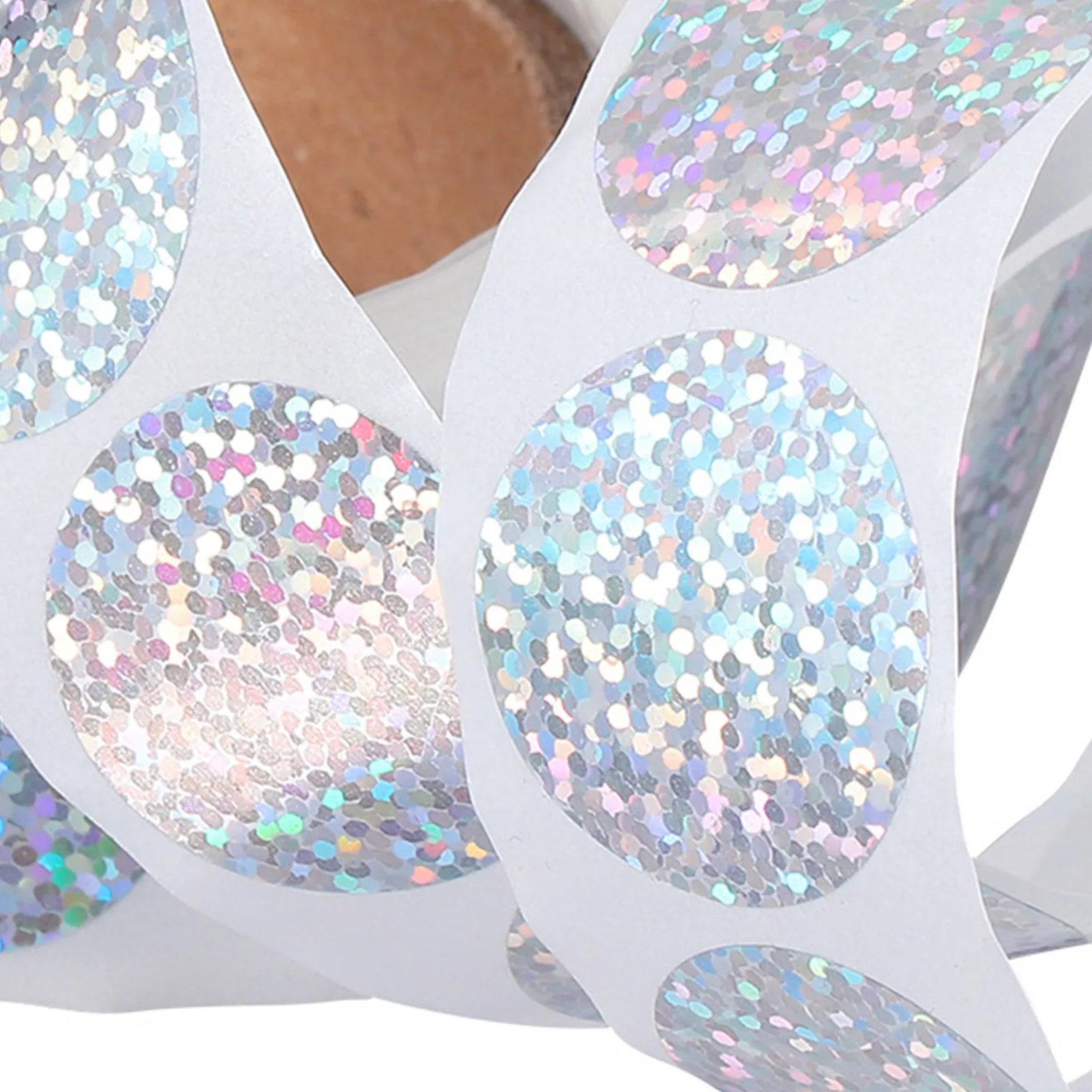 5 Rolls Round Holographic Stickers Self Adhesive Thank You Label Seals Small Business Product Packaging Present Boxes Waterproof