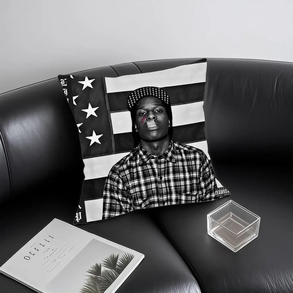 Singer A-ASAP Rocky Music Album Cushion Cover Soft Plush Pillowcase Double Sided Cushion Cover for Sofa Bedroom Home Decor Gift