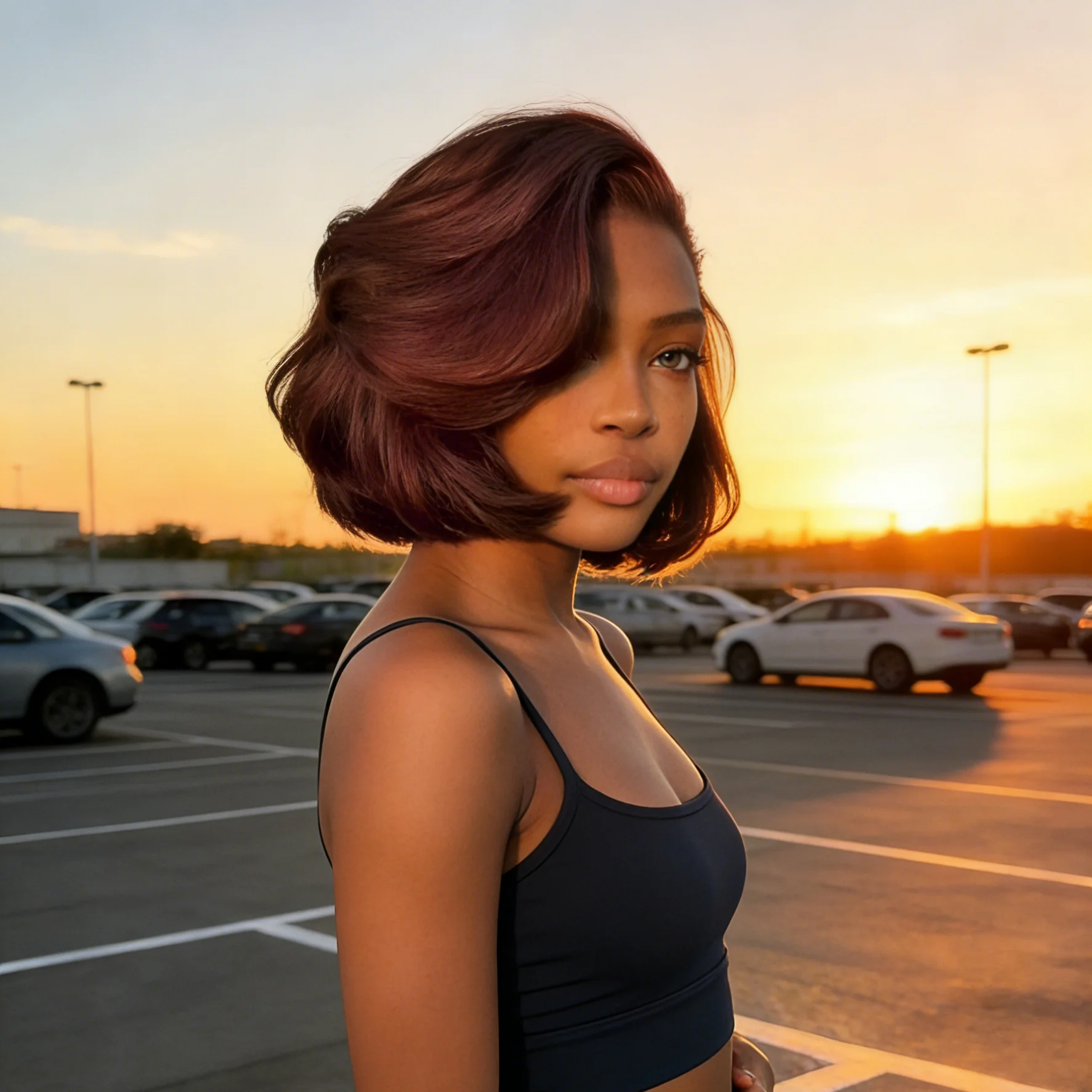 Peruki z ludzkich włosów, 9x6, bez kleju, z koronką, w kolorze czerwonawo-brązowym, brazylijskie, falowane, z naturalną linią włosów.