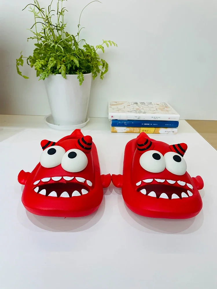 ZUOFU Unisex 3D Cartoon Monster EVA-Slipper für Frühling und Sommer, rutschfest, leicht, für drinnen und draußen, Badezimmer, Hausschuhe – Detail 12