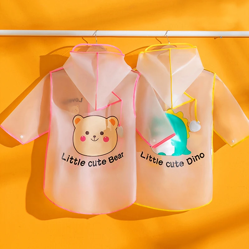 

Kids Outdoor Transparent Raincoat Primary School Kindergarten Baby Poncho boys Girls Waterproof Thick Rainwear Rainy Day