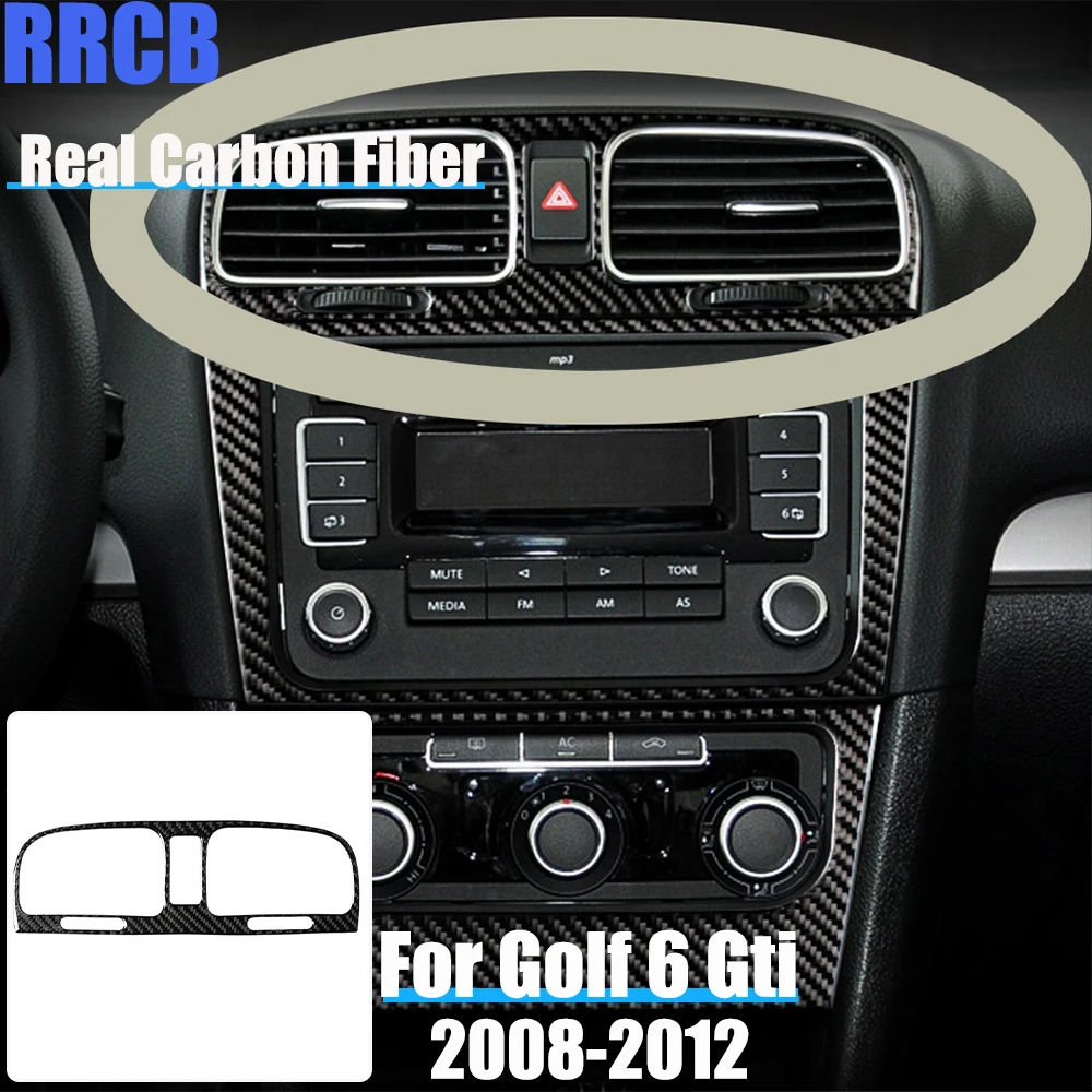 

Автомобильные аксессуары из настоящего углеродного волокна, мягкая наклейка на центральное вентиляционное отверстие для Volkswagen Golf 6 MK6/GTI/R 2008 2009 2010 2011 2012