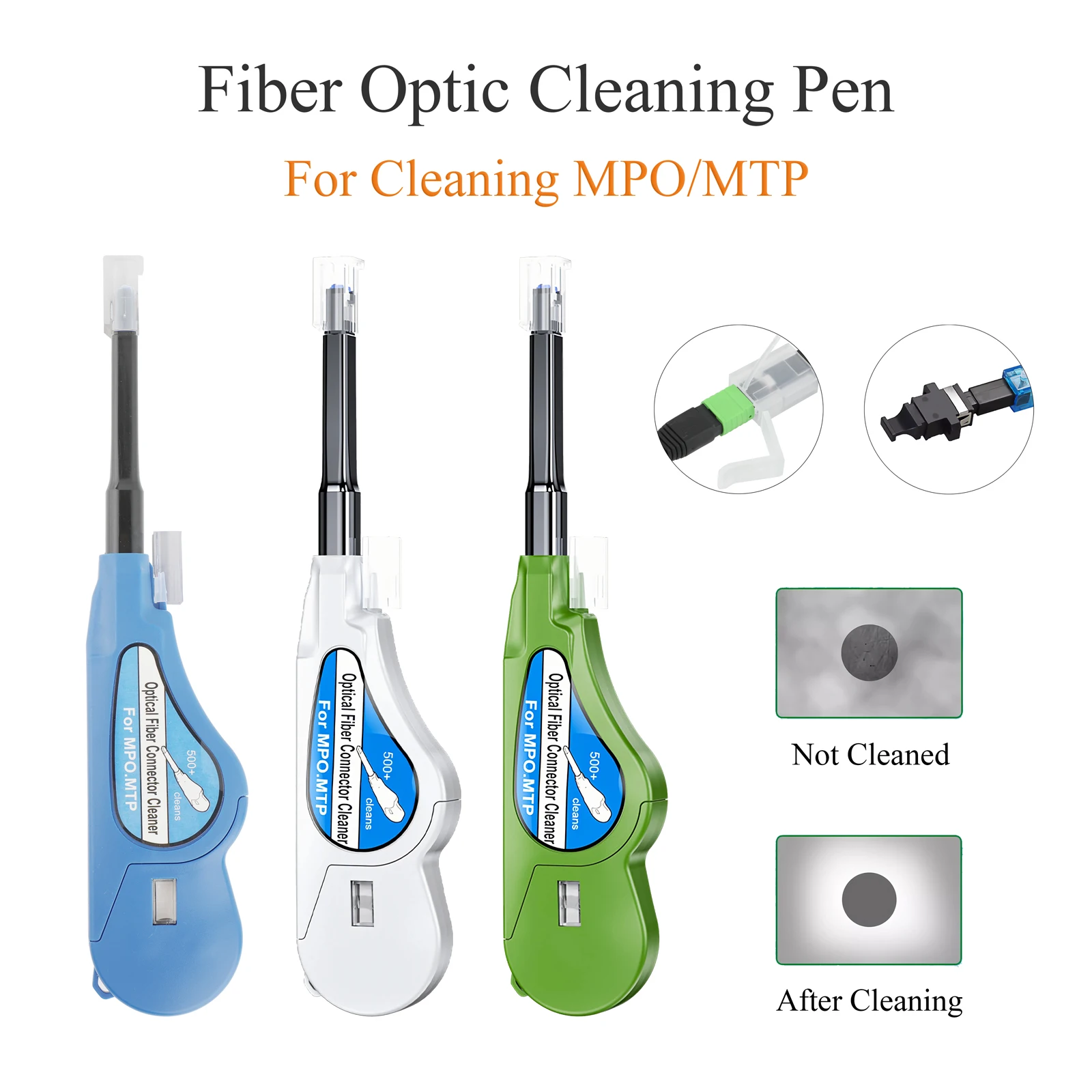 1PCS Push-type MINI Optical Fiber Cleaner Optical Fiber End Face Cleaner Suitable For MTP/MPO Male And Female Connector Cleaning