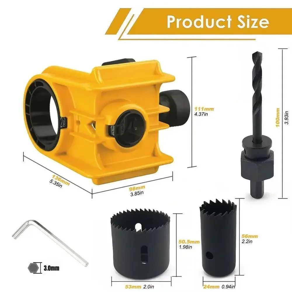 

Hole Opener Door Lock Installation Kit Only for Wood Doors Adjustable Bushings Easy Installation Ball Lock