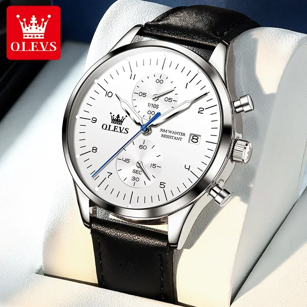 

OLEVS Original Quartz Watch for Men Luxury Men's Watches Waterproof Luminous Calendar Chronograph Dial Business Wristwatch Reloj