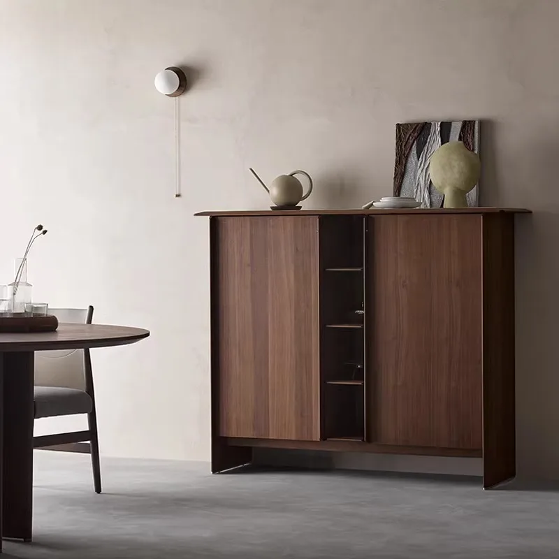 rock slab dining side cabinet modern simple small apartment solid wood shoe cabinet Japanese-style porch cabinet locker