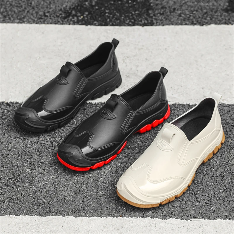 

Faionable Korean Sle Men's Rain Boots Thiened Wear-resistant Waterproof Kitchen Fiing Car Wa ceries Anti-slip Ru...