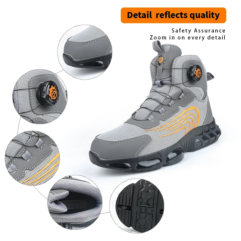 2026 Knob Button Men's and Women's Safety Shoes, Labor Shoes, Protective Shoes, Work Shoes, Industrial and Mining Boots
