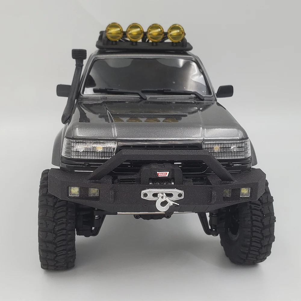 Suitable for Fms 1/18 Fcx18 Lc80 Rc Car Front Bumper with Led Lights, Suitable for Nylon Bumper Upgrade Parts of Fms 1/18 Fcx18 Lc80 Rc