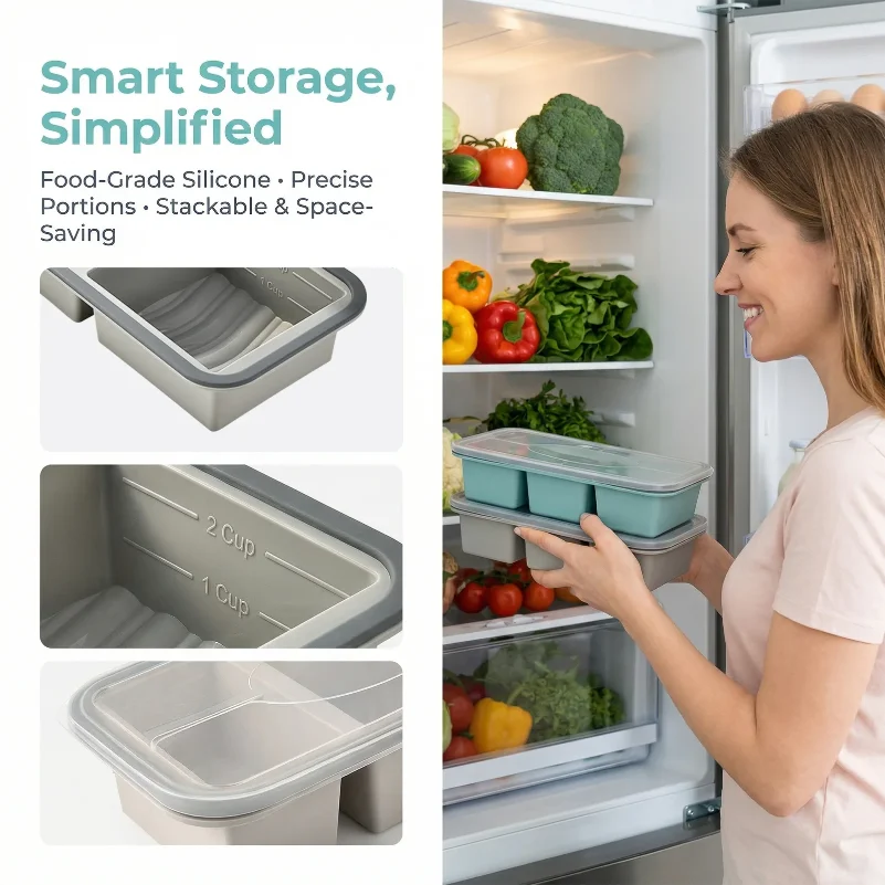 2/3/4 Bölmeli Silikon Dondurma - Xl Food Storage Containers With Lids incelemesi ve fiyatı